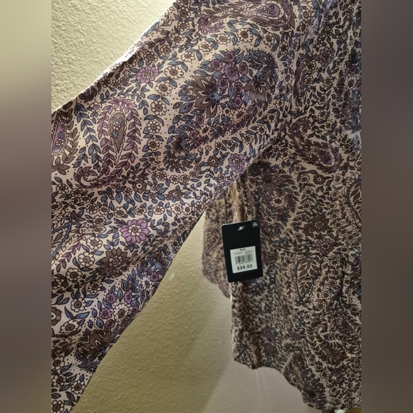 Lucky Brand Purple and Blue Floral Lace Top - Picture 4 of 8